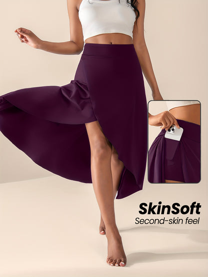 Aurora: High-Waisted Split Skirt with Pockets