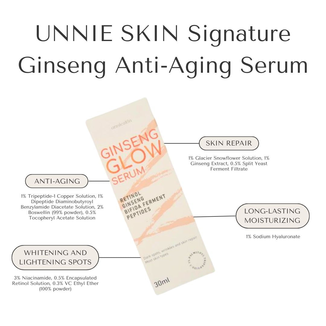 UNNIE™ SKIN Ginseng GLOW Anti-Sagging Serum (For Neck, Cheeks, Eye, Forehead Area)