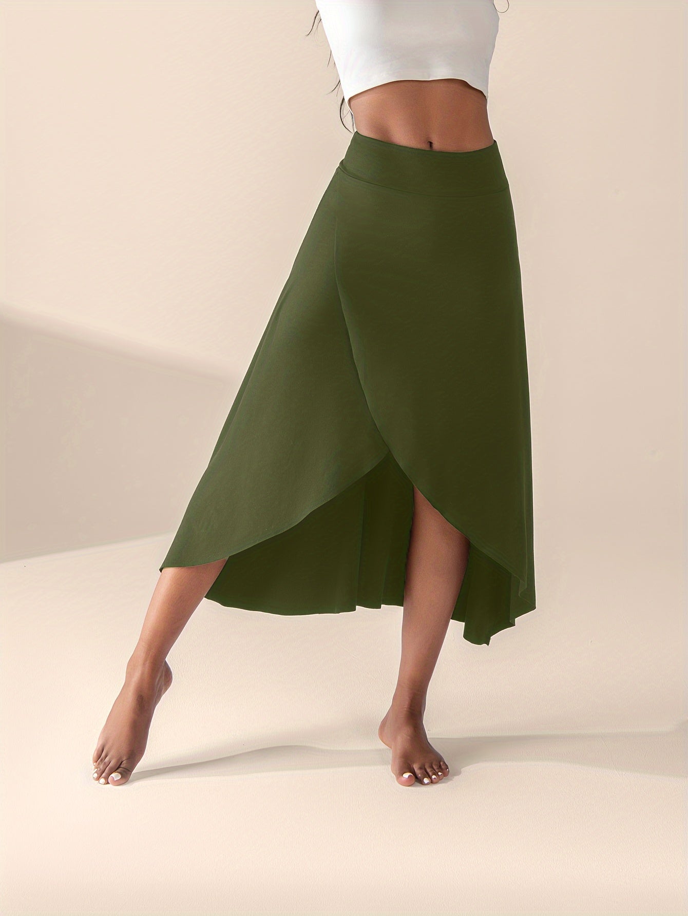 Aurora: High-Waisted Split Skirt with Pockets