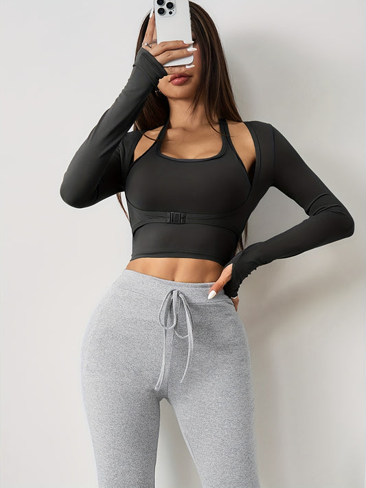 Jessie: Long Sleeve Top with Built-in Bra