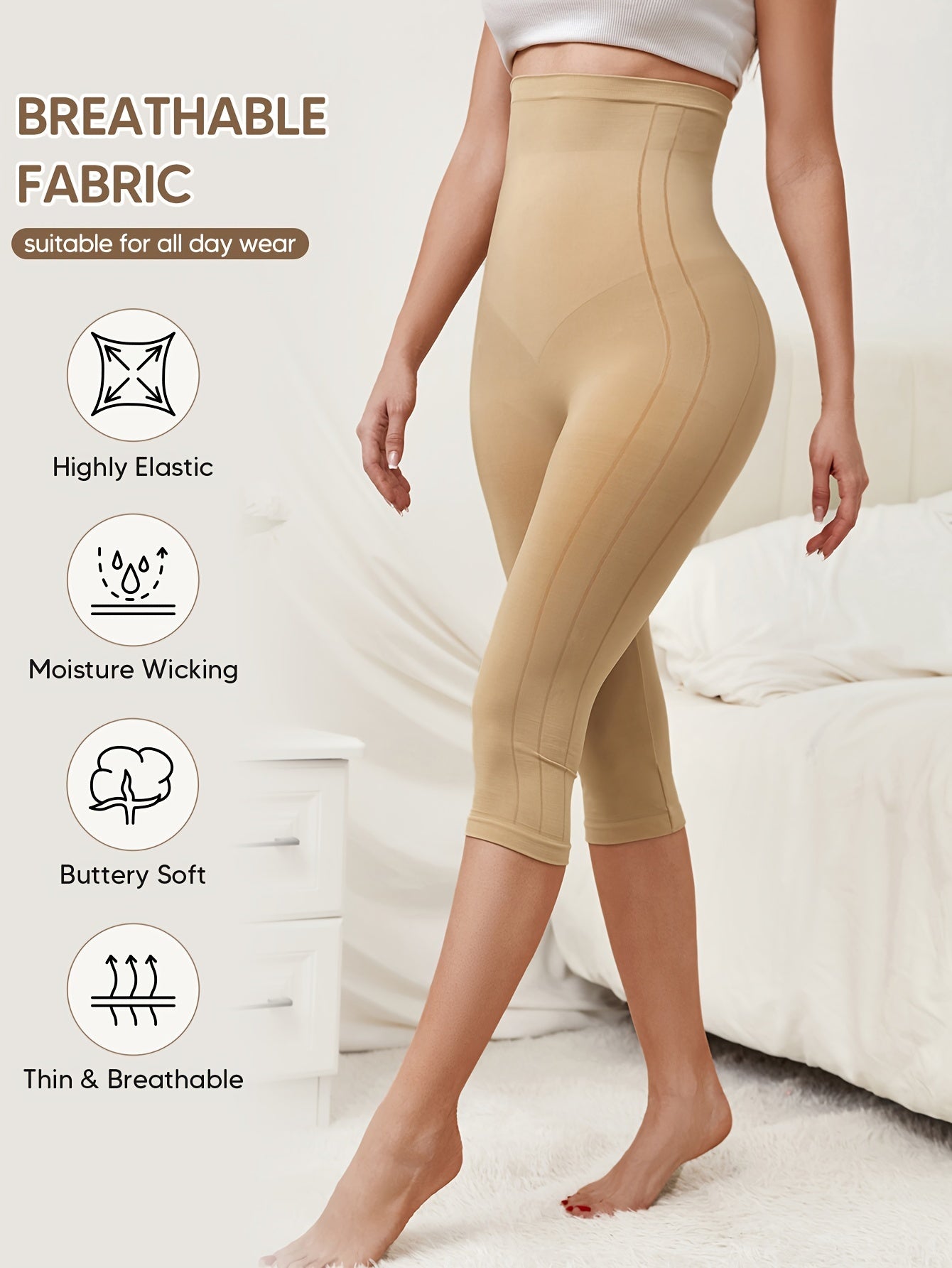 Liora: Tummy Control & Butt Lifting High-Waist Shaping Capri Pants