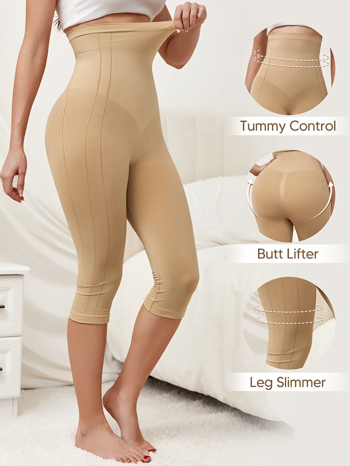 Liora: Tummy Control & Butt Lifting High-Waist Shaping Capri Pants