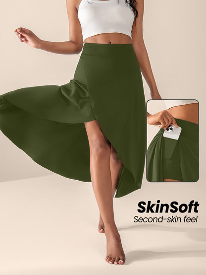 Aurora: High-Waisted Split Skirt with Pockets