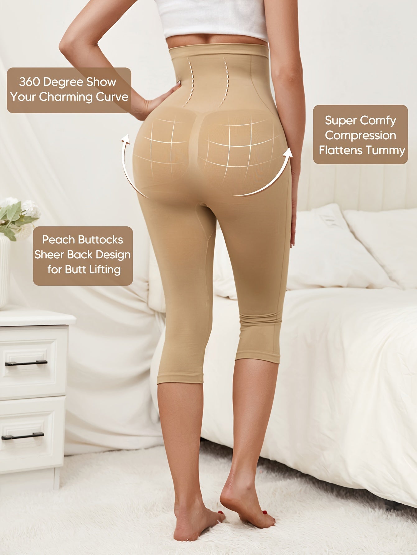 Liora: Tummy Control & Butt Lifting High-Waist Shaping Capri Pants