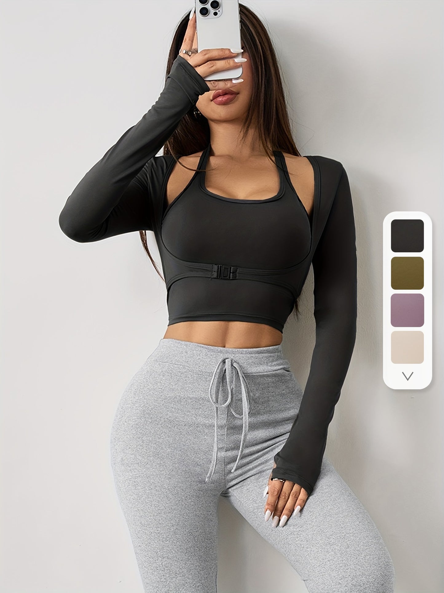 Jessie: Long Sleeve Top with Built-in Bra